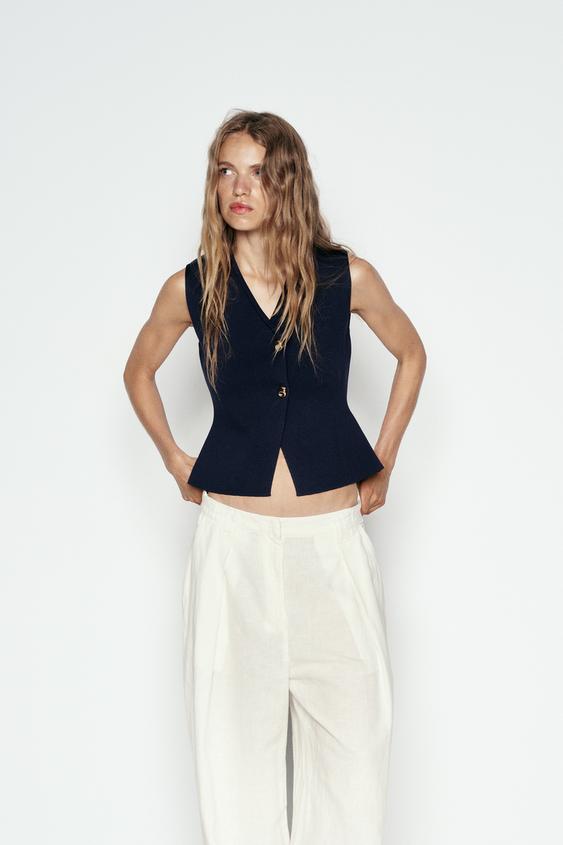 Jemima - Cropped Knit Vest