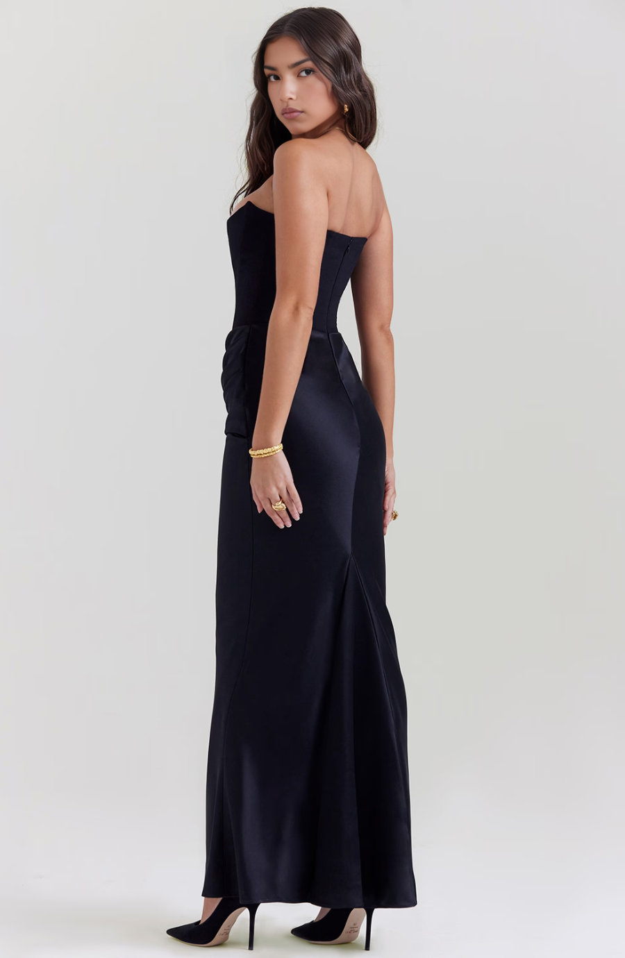 Zara - Strapless Bottom Pleated Maxi Dress