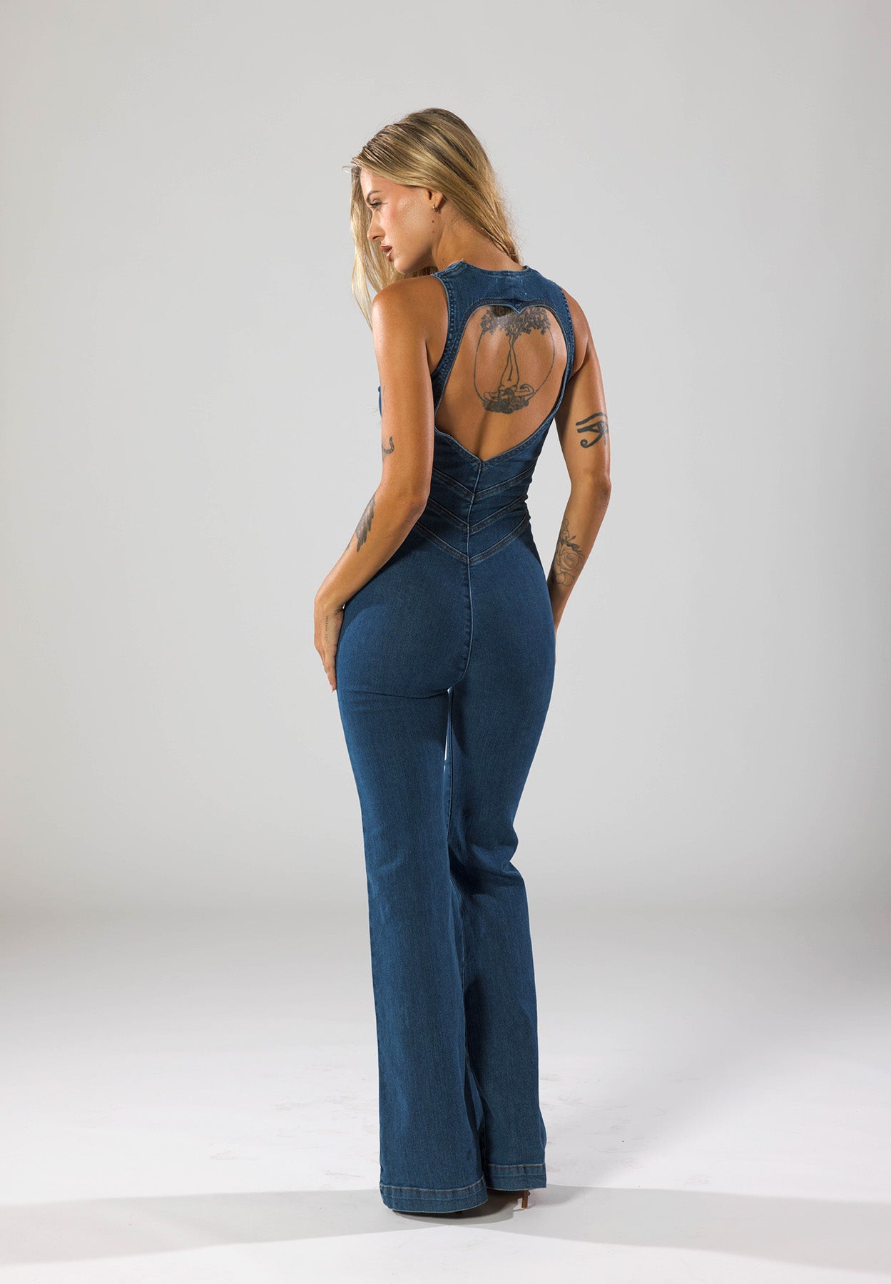 Charlotte - Heart-Shaped Back Zipper Jumpsuit