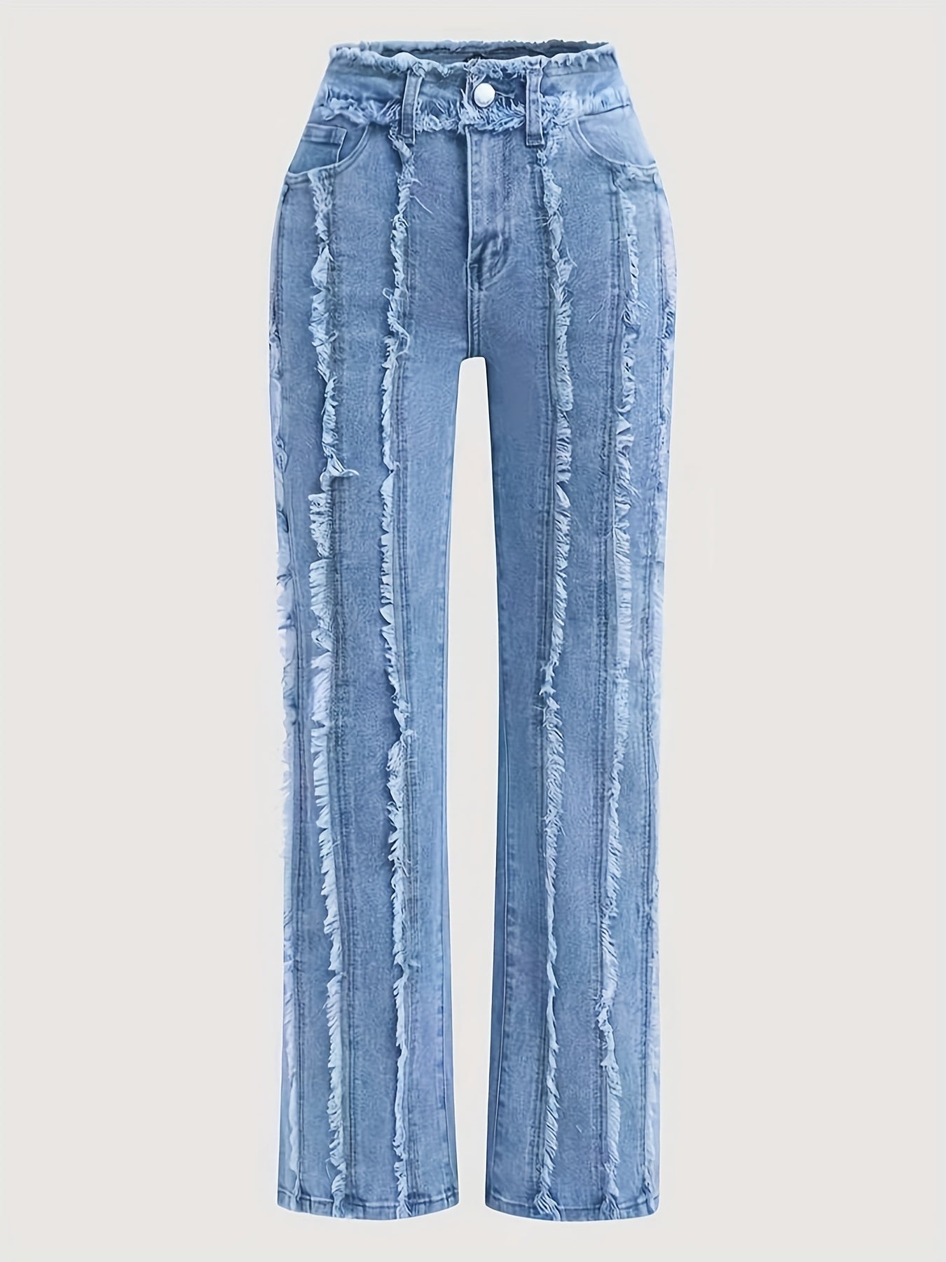 Solene - Striped High-Waist Jeans