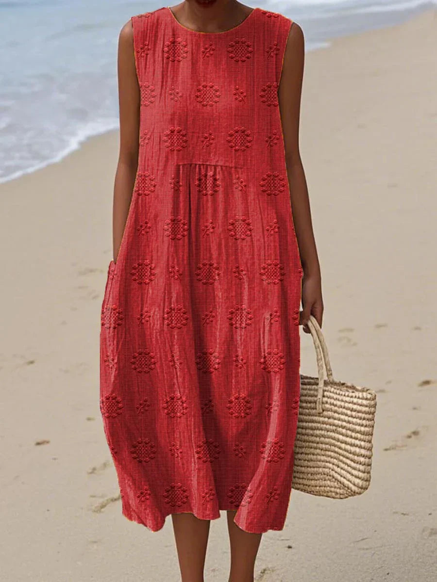 Agnes – Sleeveless Cotton Dress with Pockets
