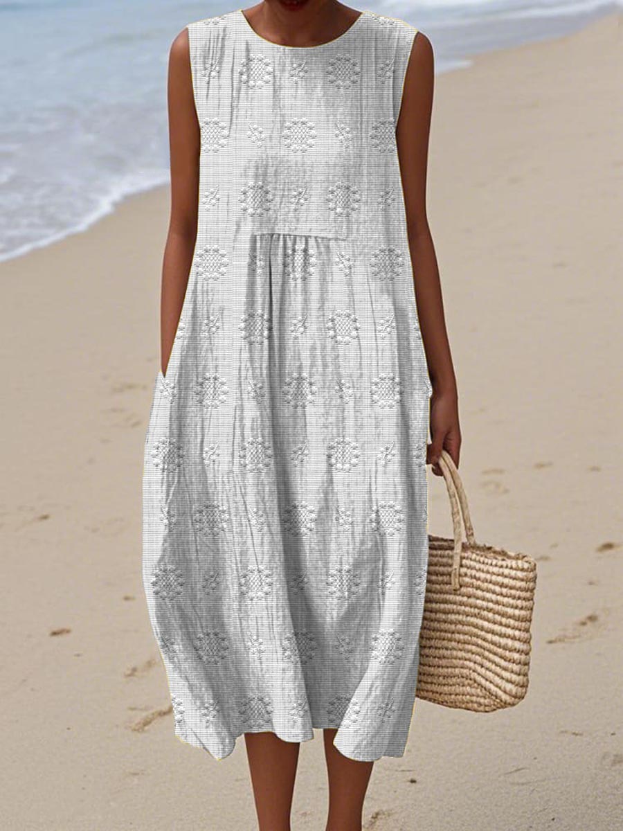 Agnes – Sleeveless Cotton Dress with Pockets