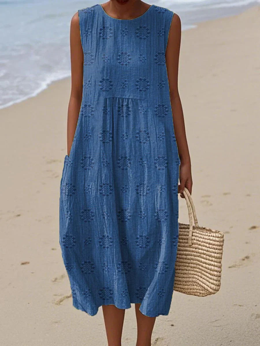 Agnes – Sleeveless Cotton Dress with Pockets