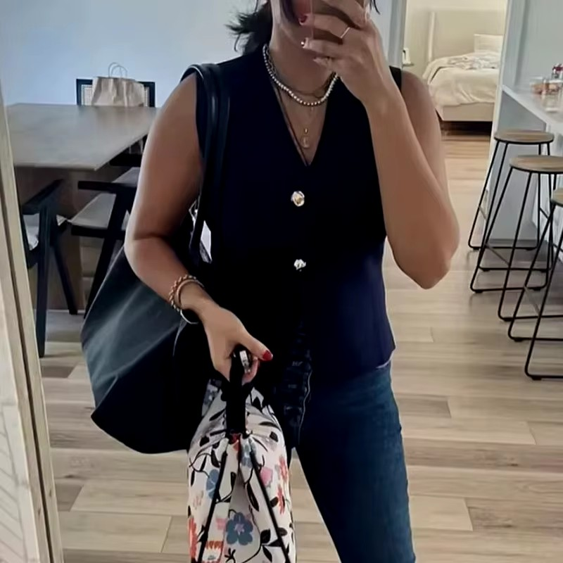 Jemima - Cropped Knit Vest