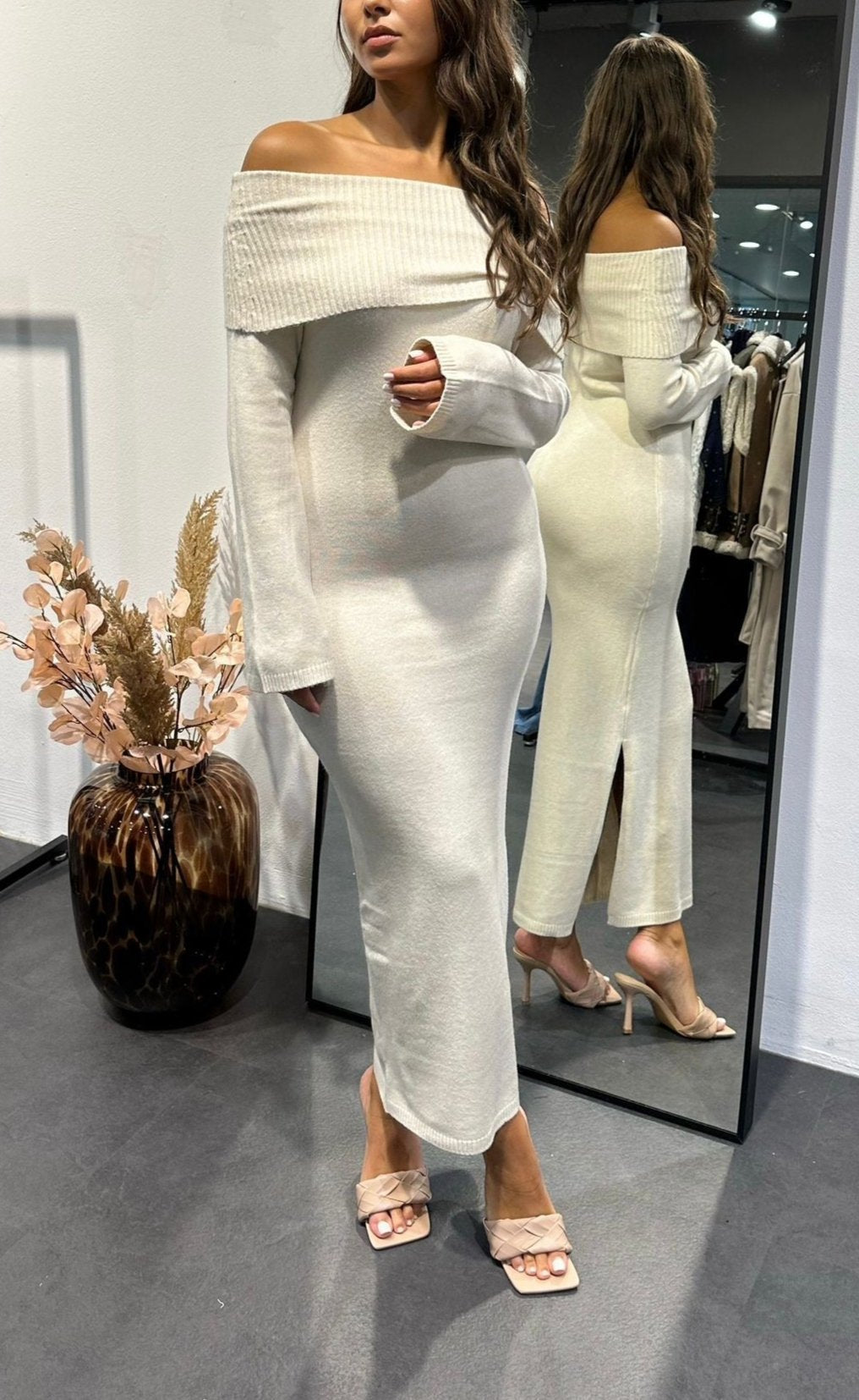 Georgia - Over-Fold Knitted Maxi Dress