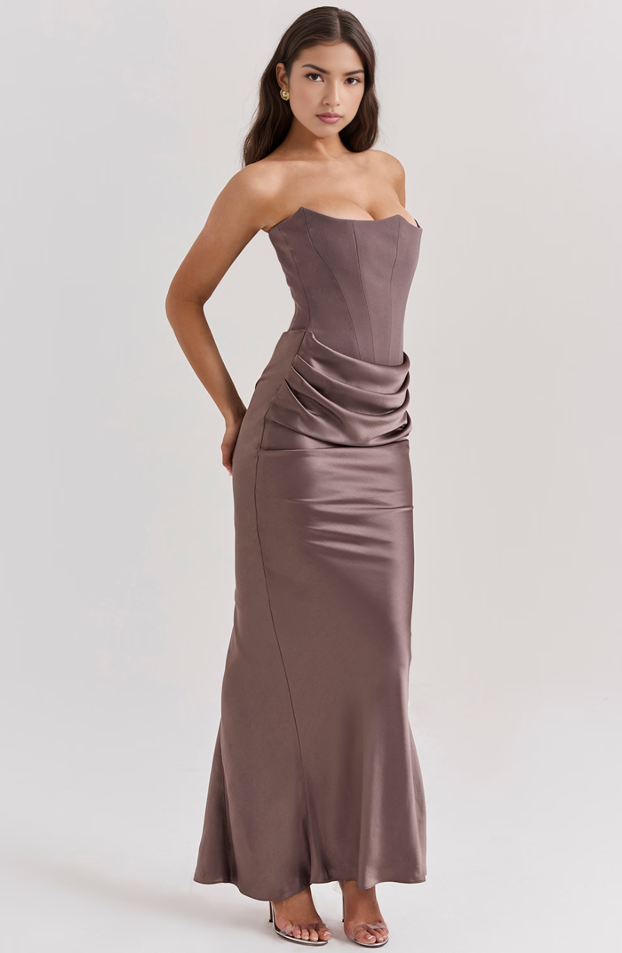 Zara - Strapless Bottom Pleated Maxi Dress