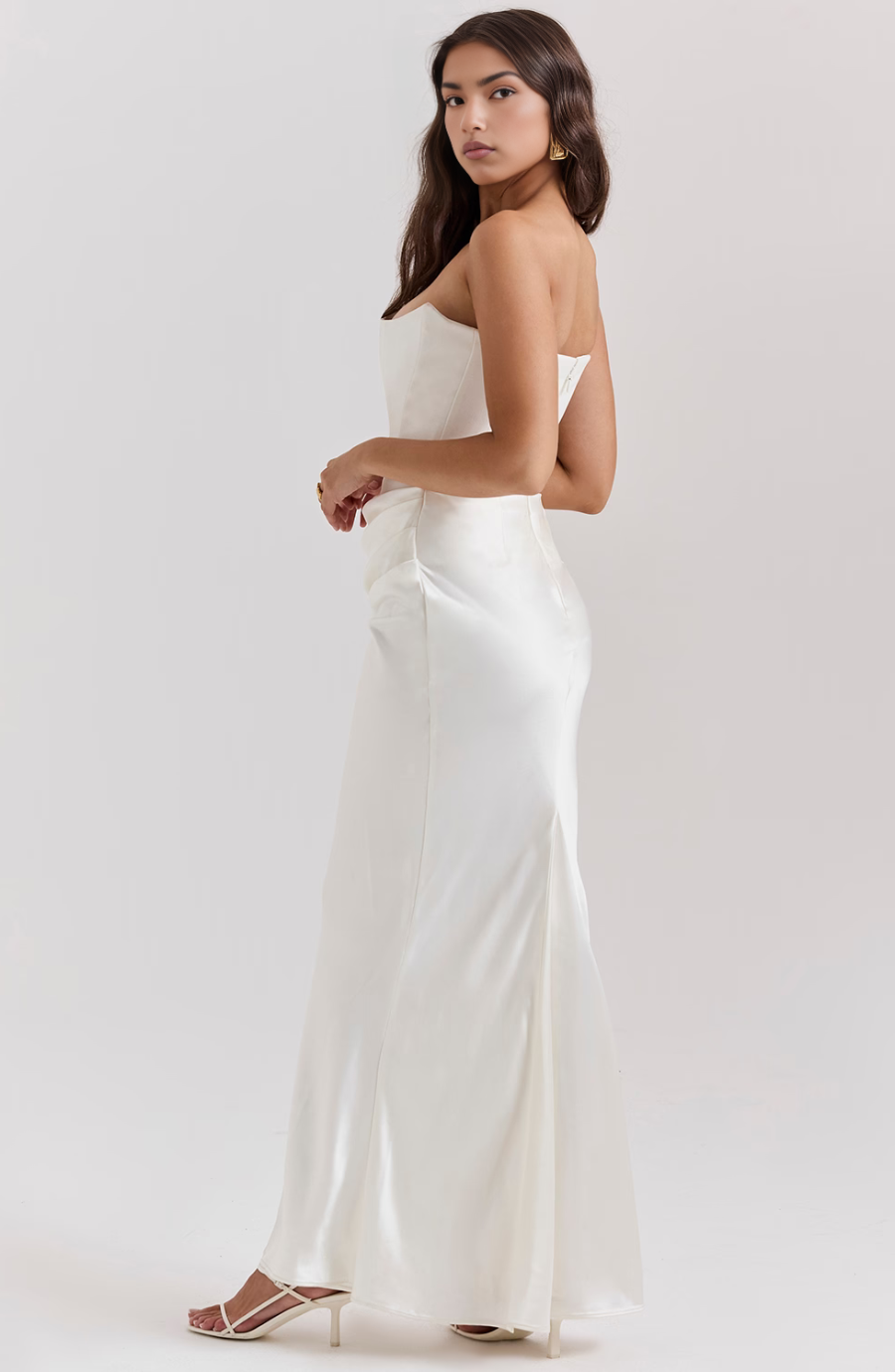 Zara - Strapless Bottom Pleated Maxi Dress