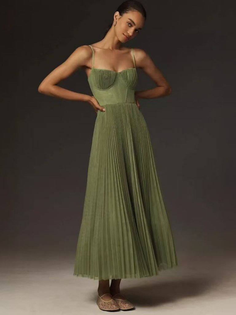 Vivienne – Pleated Bustier Dress