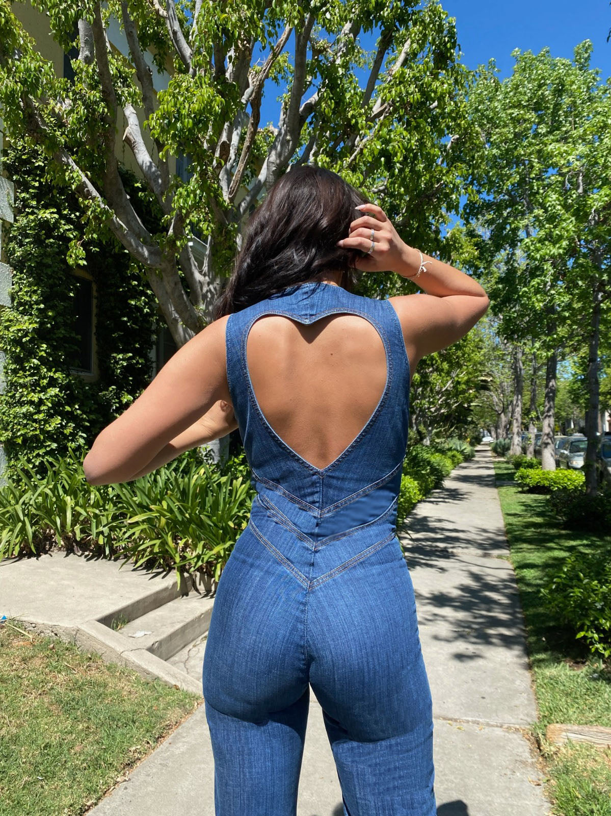 Charlotte - Heart-Shaped Back Zipper Jumpsuit