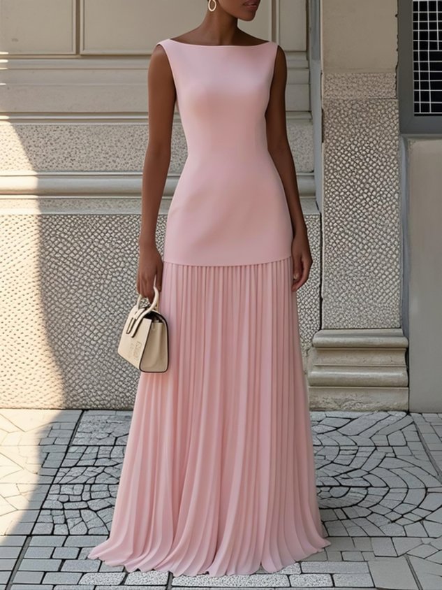 Crystal - Pleated Maxi Dress