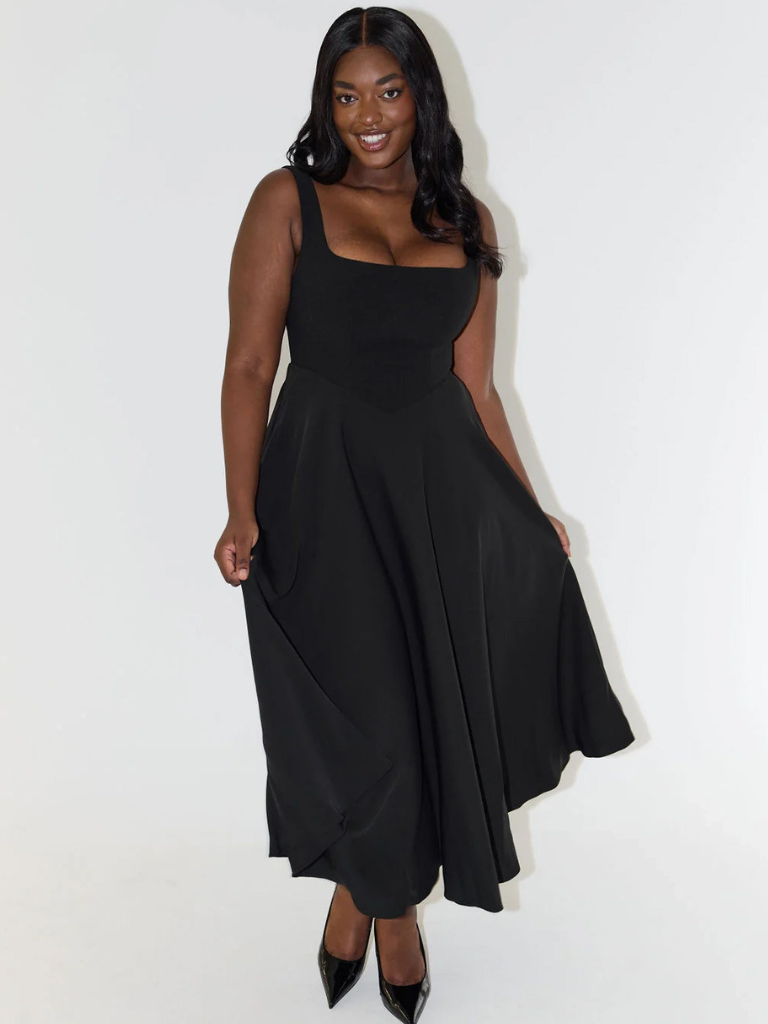 Camille – Garden Flow Midi Dress