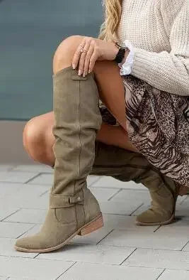 Josephine - Suede Knee Boots