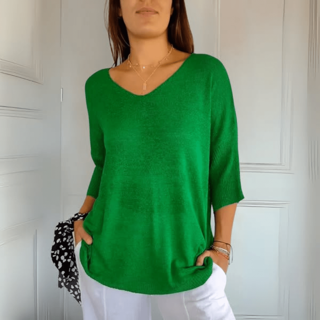 Isla - Knitted V-Neck Top