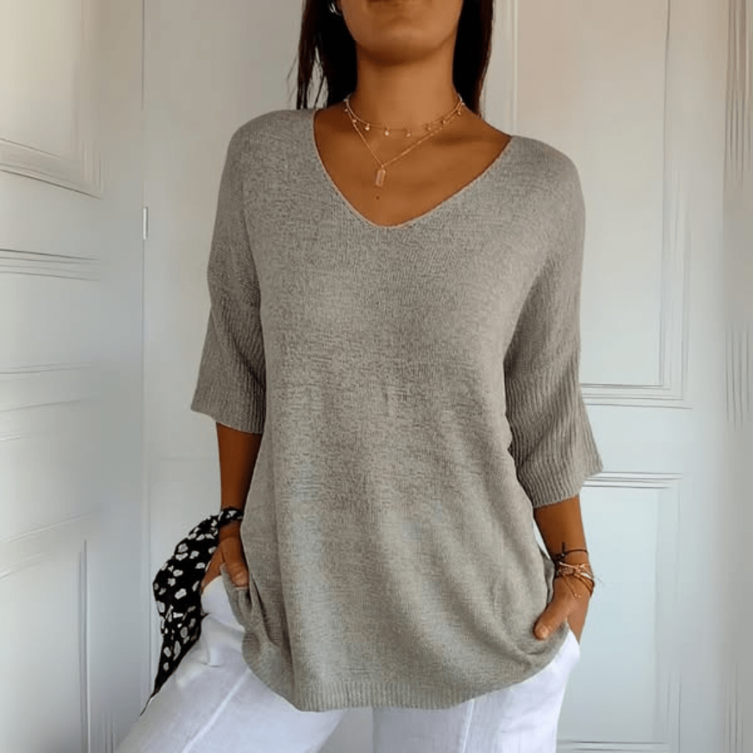 Isla - Knitted V-Neck Top