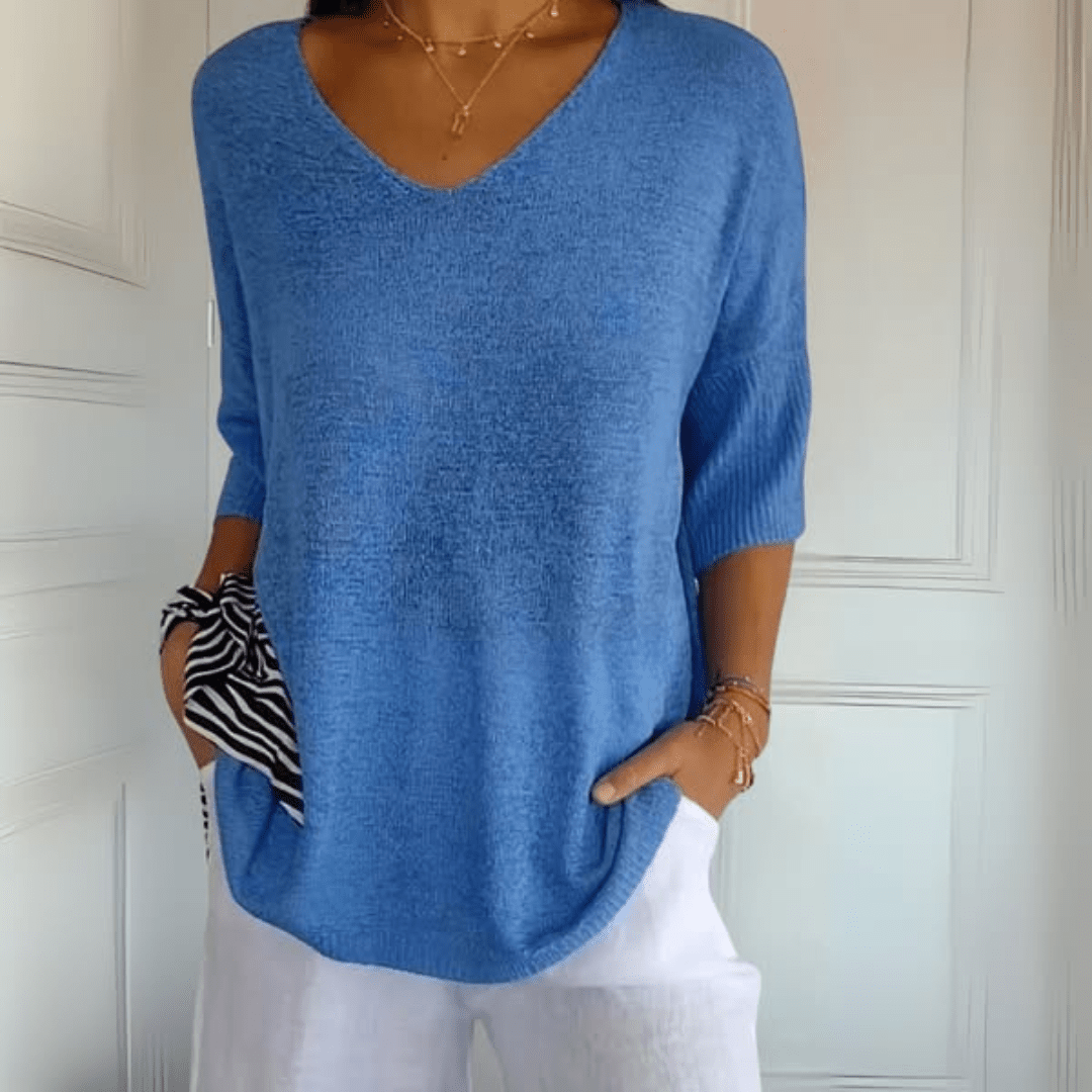 Isla - Knitted V-Neck Top