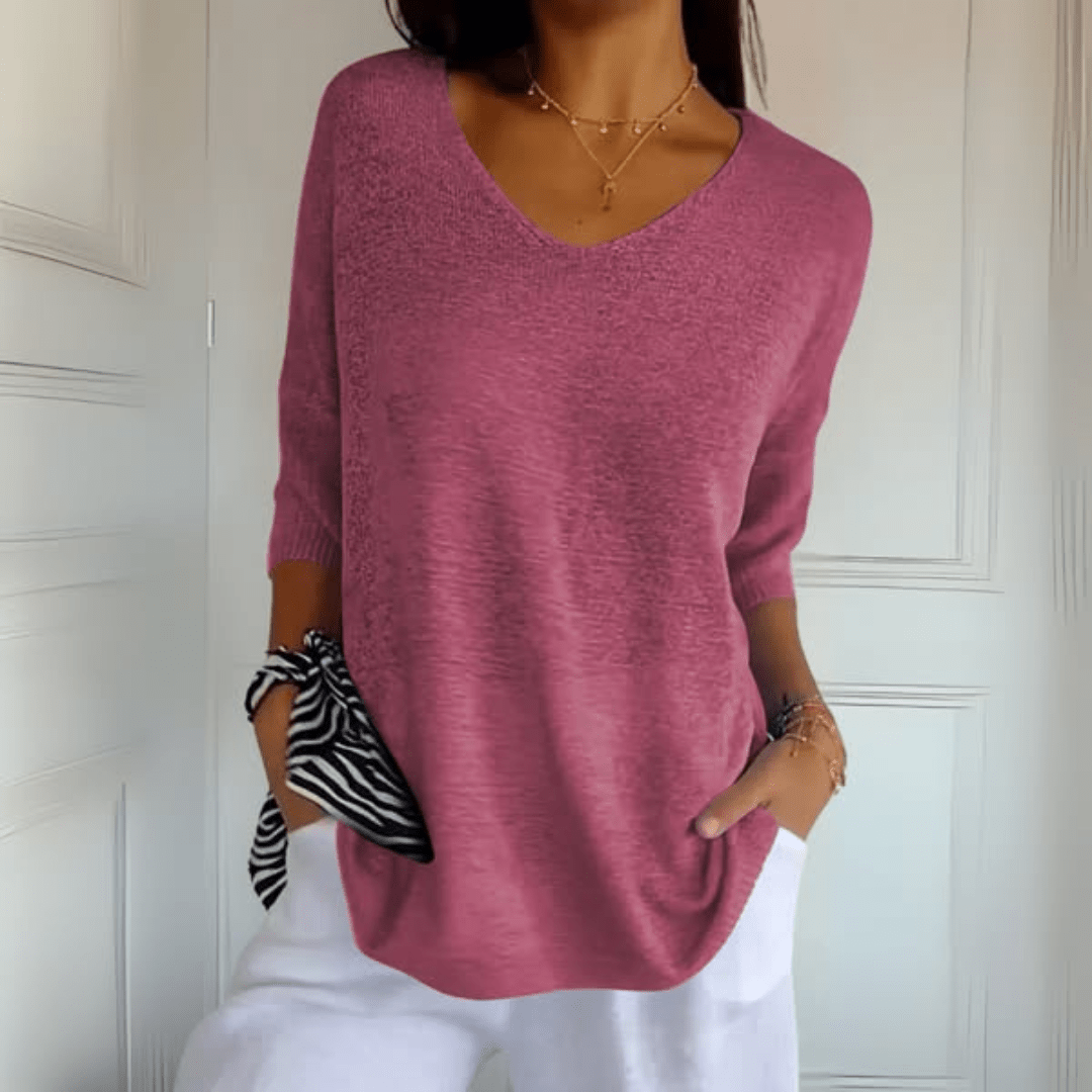 Isla - Knitted V-Neck Top