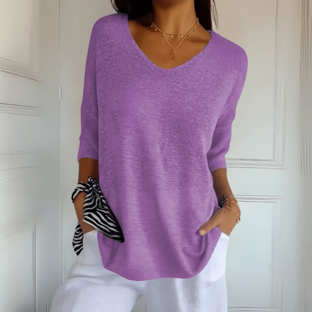 Isla - Knitted V-Neck Top