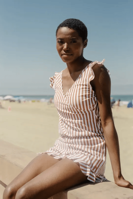 Angel – Swimsuit romper with ruffles and bust support