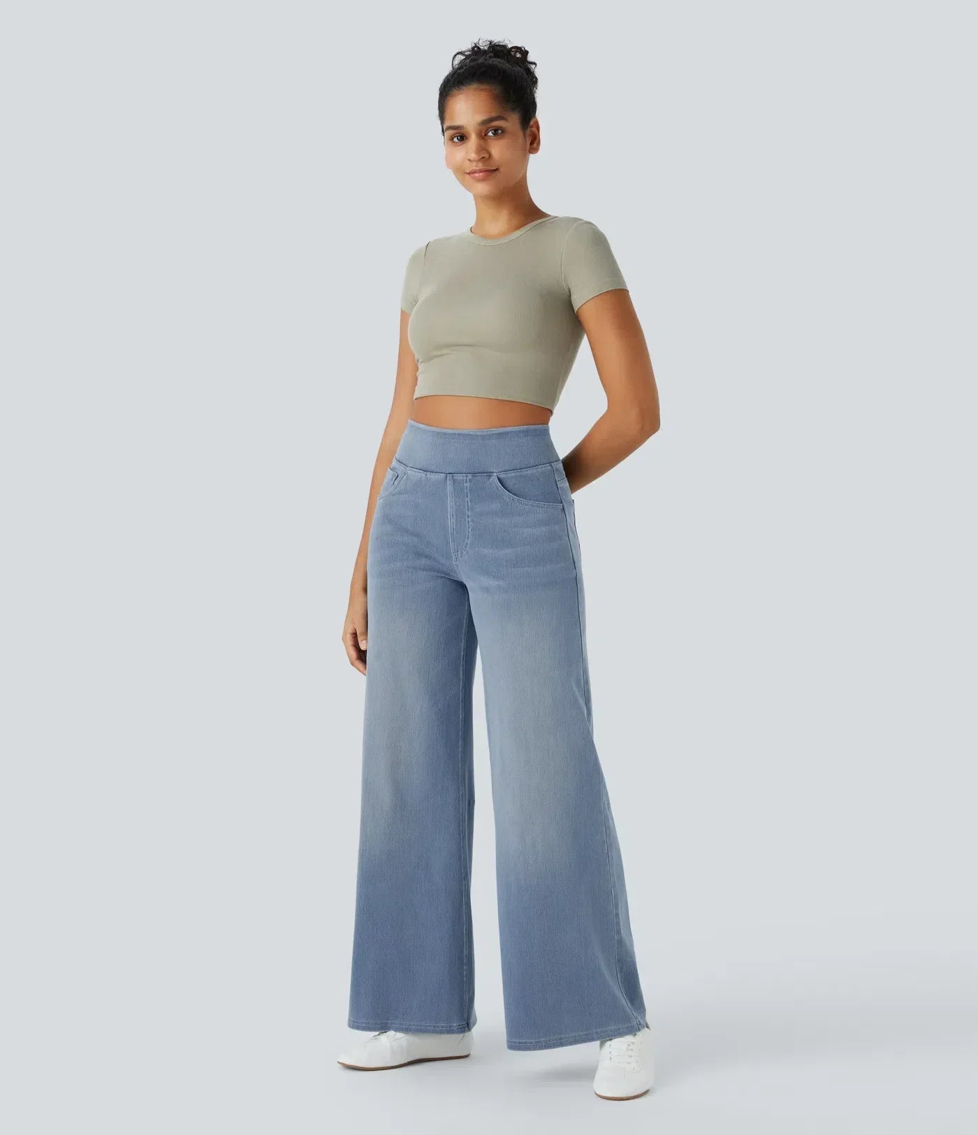 Evie | Comfy Elasticated High Waisted Trousers