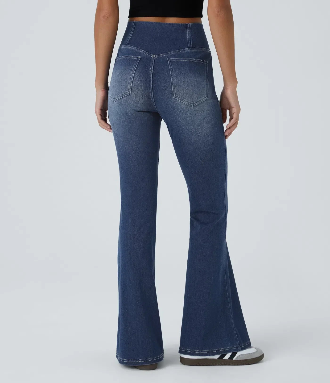 Vaela - Elastic Flattering Flared Trousers