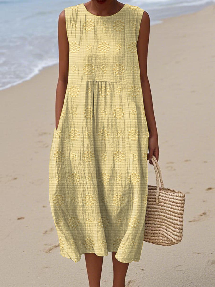 Agnes – Sleeveless Cotton Dress with Pockets