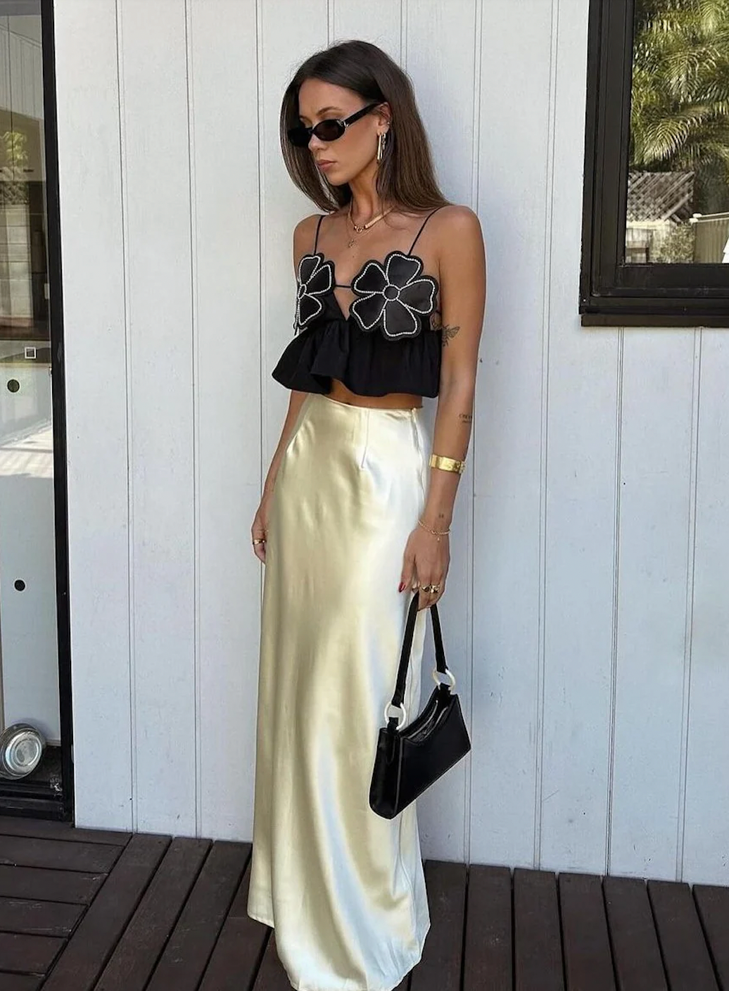Elara - Rhinestone Studded Crop Top