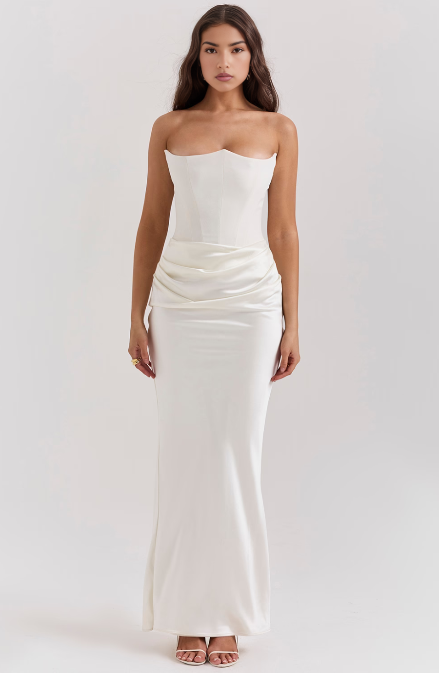 Zara - Strapless Bottom Pleated Maxi Dress
