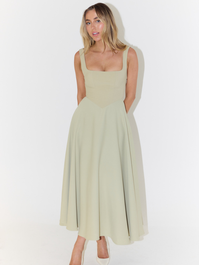 Camille – Garden Flow Midi Dress