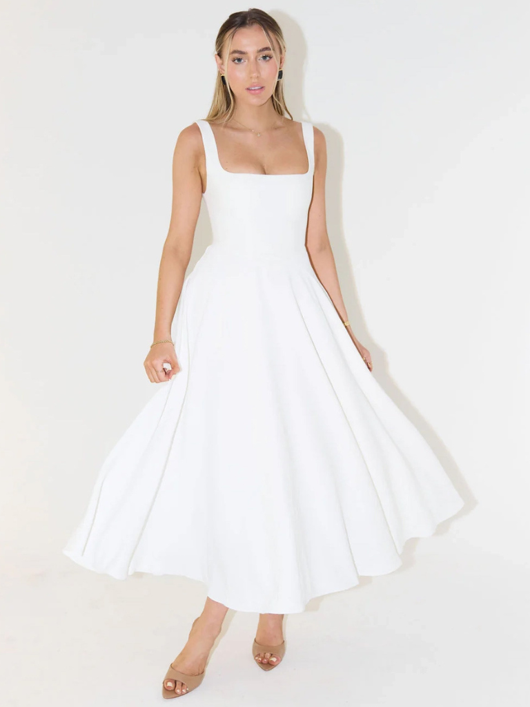 Camille – Garden Flow Midi Dress