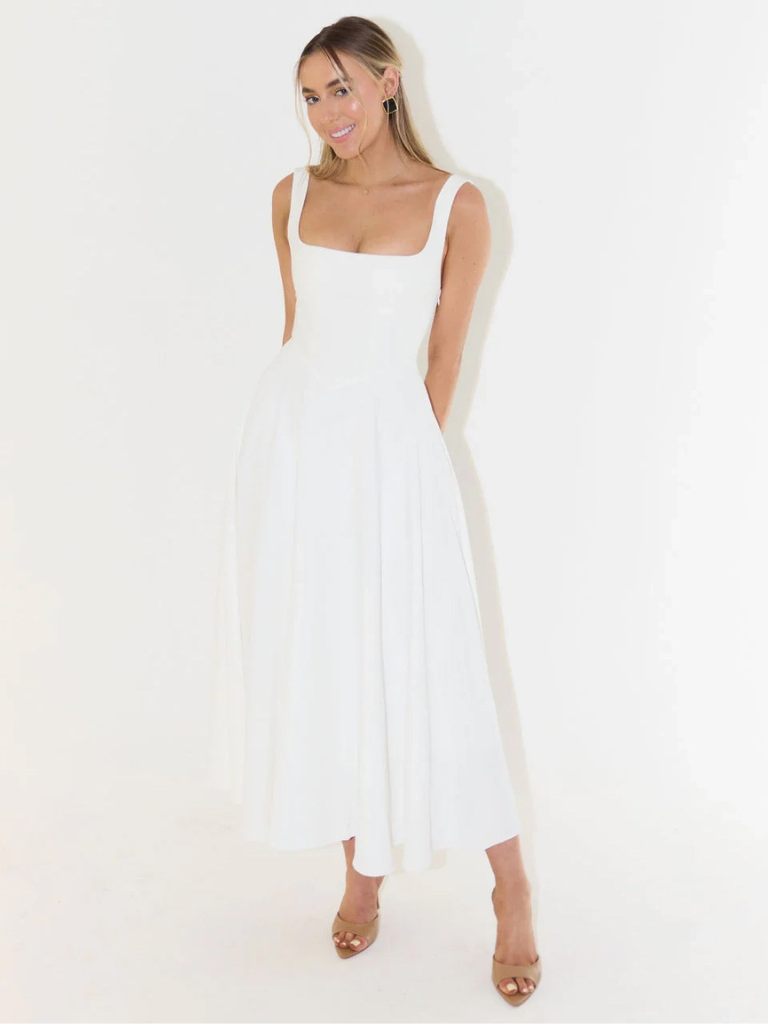Camille – Garden Flow Midi Dress