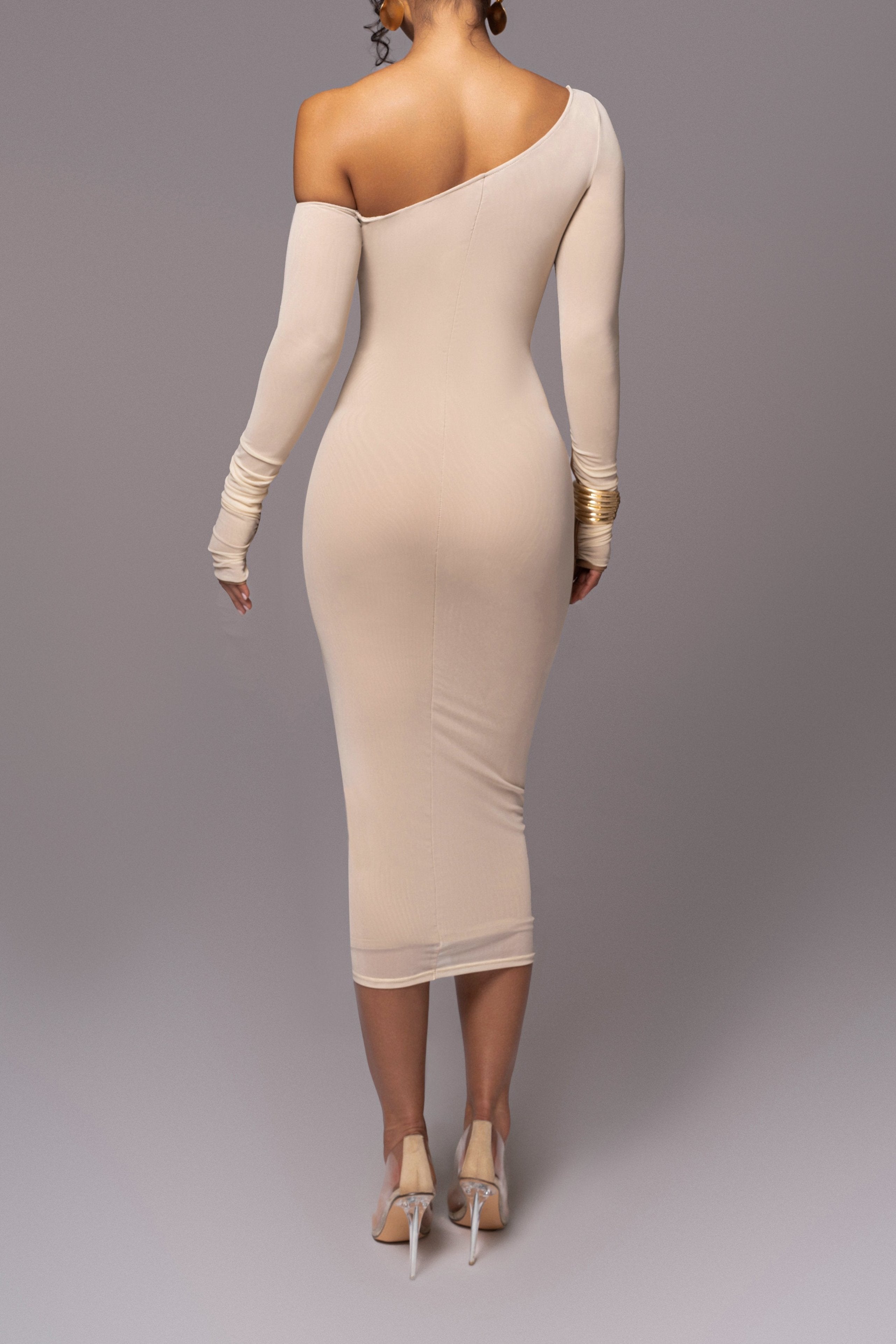 Matilda - Off-Shoulder Two-Layer Mesh Midi Dress