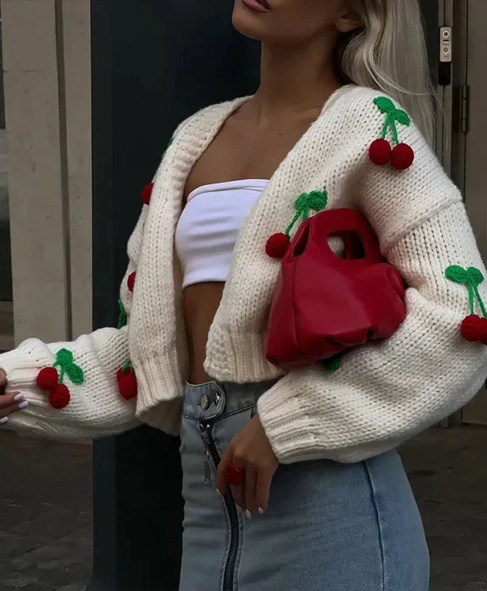 Evie - Cute Cherry Cardigan