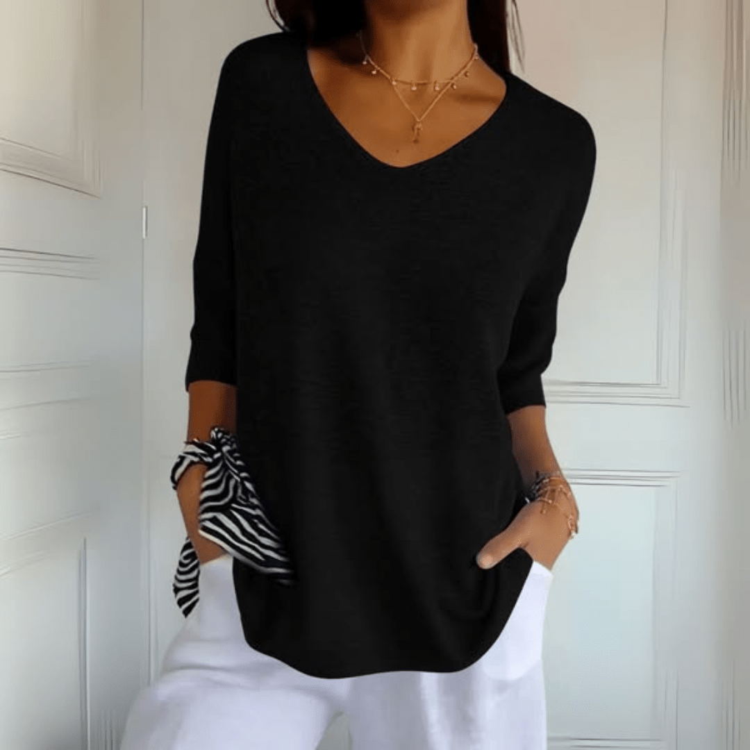Isla - Knitted V-Neck Top
