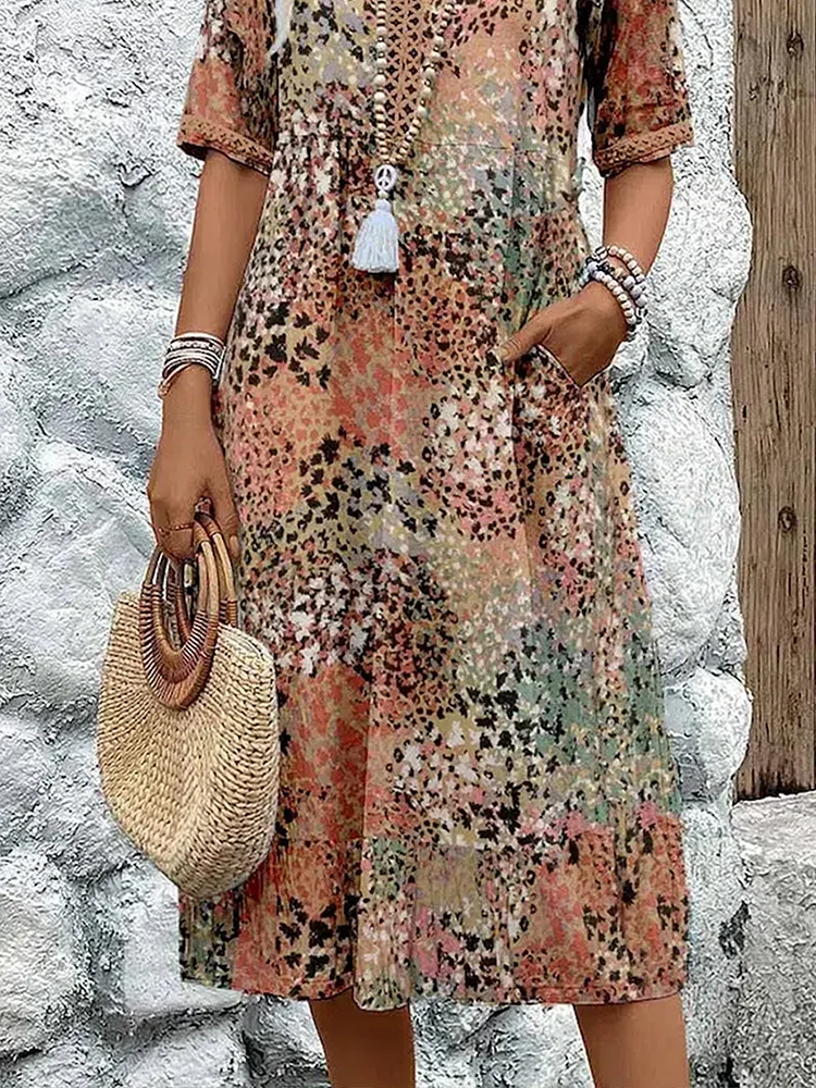 Mabel - Elegant Floral Midi Dress
