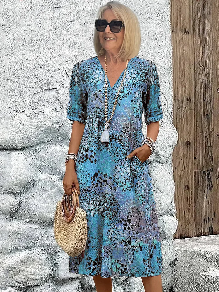 Mabel - Elegant Floral Midi Dress