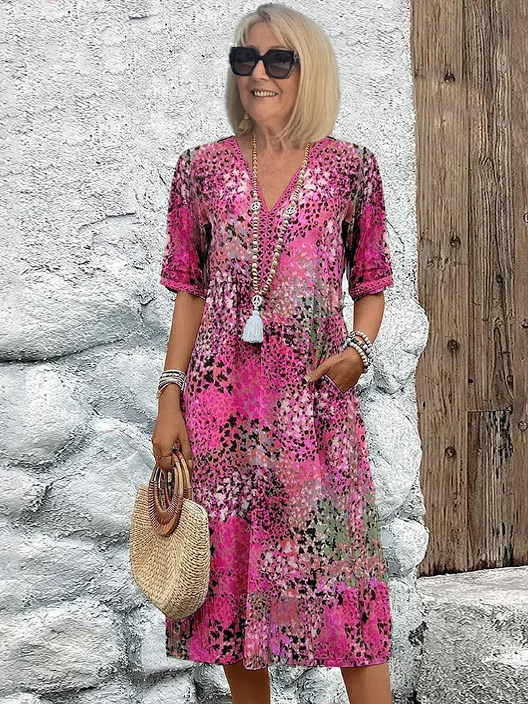 Mabel - Elegant Floral Midi Dress